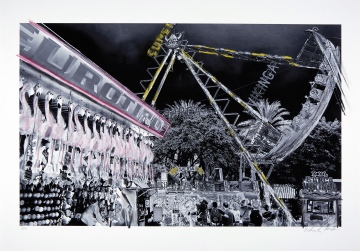 ONE DAY | LAS PALMAS No13 | Ralf Wehrle und Uwe Frank Mixed Media - Fine - Art - Print mit Kreide ca. 40 x 60 cm | gerahmt 60 x 80  Unikat | signiert  